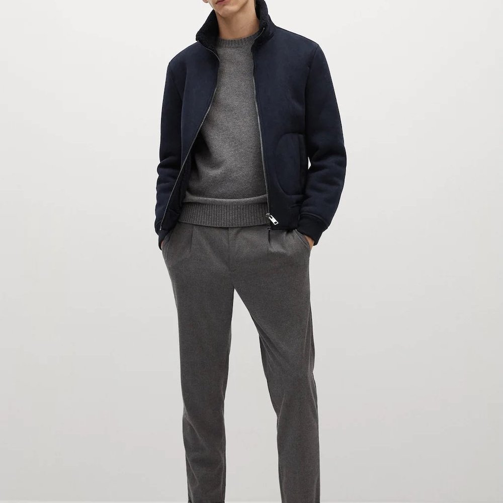 Mango Mens Dark Navy Vinci Jacket - Large